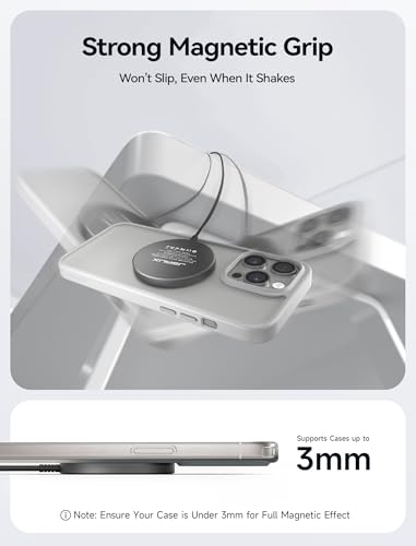 Image of Magnetic Wireless Charger, JSAUX Magnet Wireless Charging Pad Compatible with iPhone 13 /13 Pro /13 Pro Max /13 Mini, 12 /12 Pro /12 Pro Max /12 Mini, AirPods 3 2 Pro, Mag-Safe Charger, Mag Charger-Black