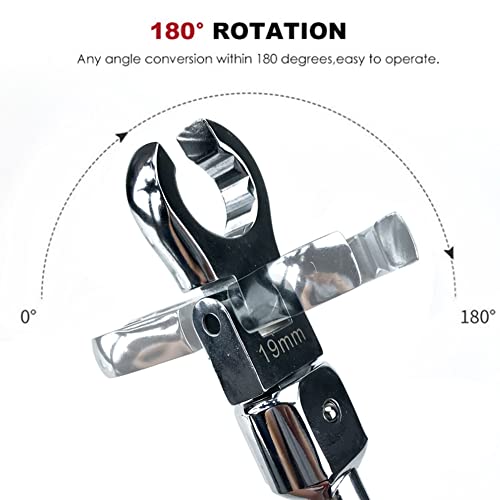 Clé à cliquet portable rotative amovible et flexible pour outillage mécanique - 3