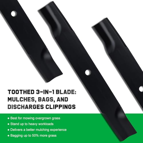Image of Grasscool 50 inch Deck Toro Timecutter Mower Blades Replacement 115-5059-03 | Fits SS5000 Z5000 MX5050 MX5000 MX5060 MX5075 Zero Turn Lawn Tractor Riding Parts,High Lift Bagger Sharp Cuts Side Discharge
