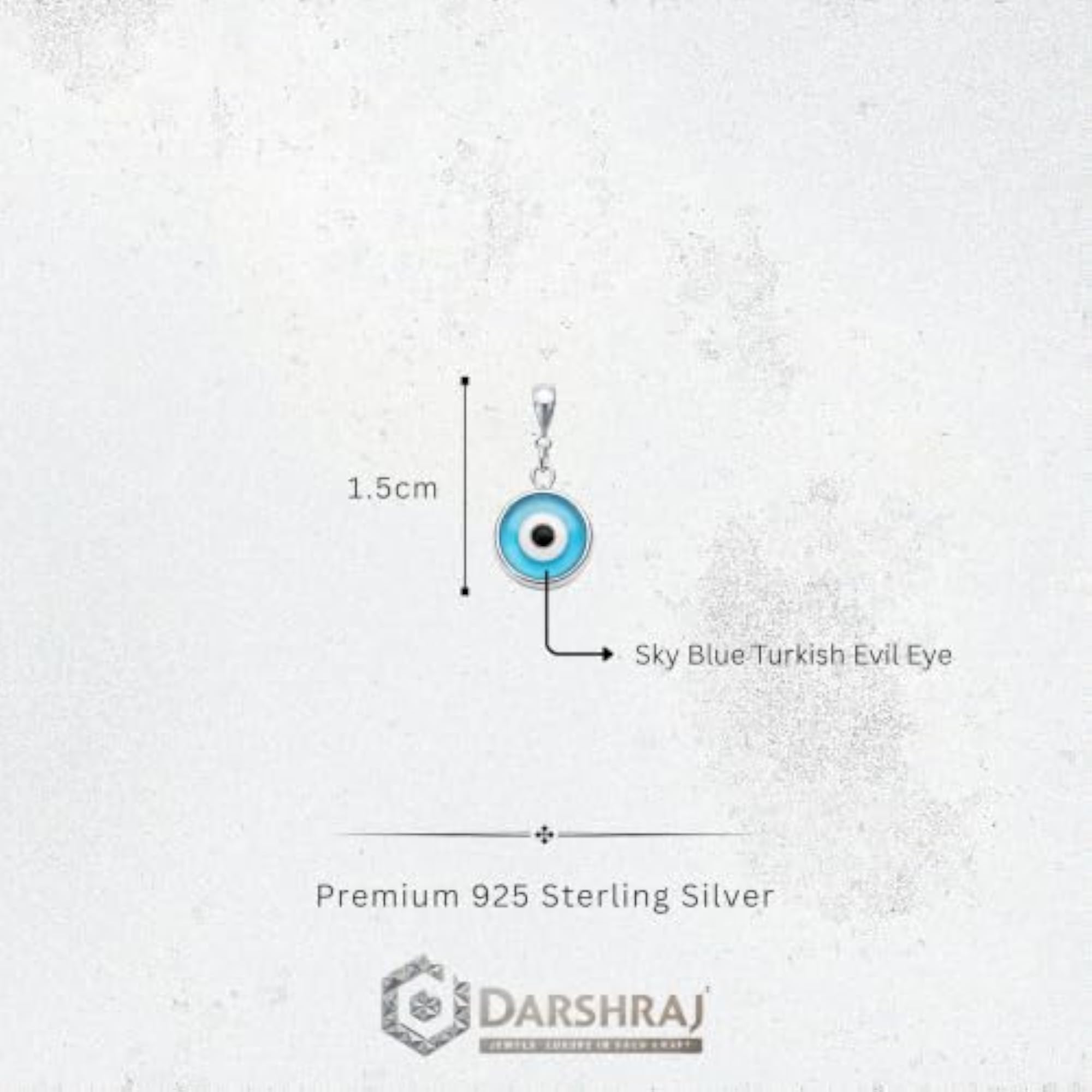 Sterling Silver Nazar Pendant, Protective Amulet Charm