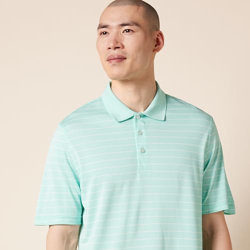 Miniatura 4 de Amazon Essentials Polo De Golf De Secado Rápido Y Corte Recto Disponible En Talla Grandes Y Largos Especiales Hombre, Azul Agua Rayas, L