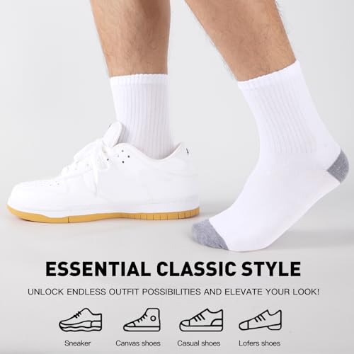 Image of 30 Pairs Men's Breathable Crew Socks - Soft Casual Comfort, Everyday Length Size 8-12 /12-16, Bulk Pack