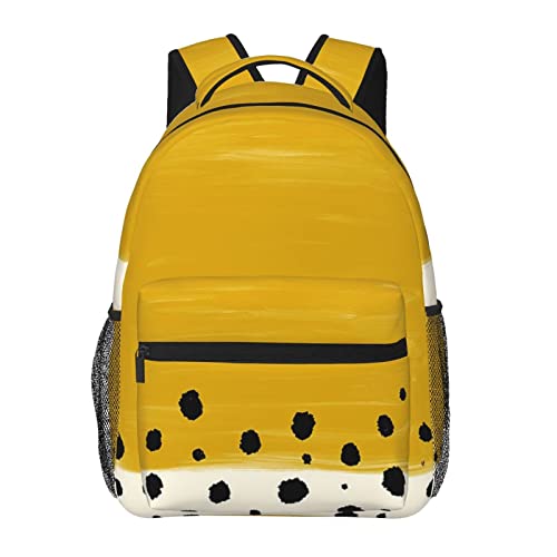Sac à dos en toile BAFAFA noir et jaune moutarde pour ordinateur portable et randonnée
