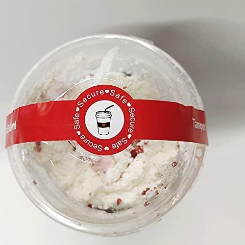 Miniatura 5 de 500 calcomanías seguras y seguras a prueba de manipulaciones para tapas de bebidas de 1 x 9 pulgadas, calcomanías de entrega de alimentos selladas