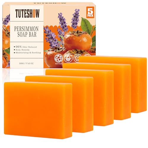 Persimmon Soap Bar for Old People Smell, with Green Tea Odor Eliminator