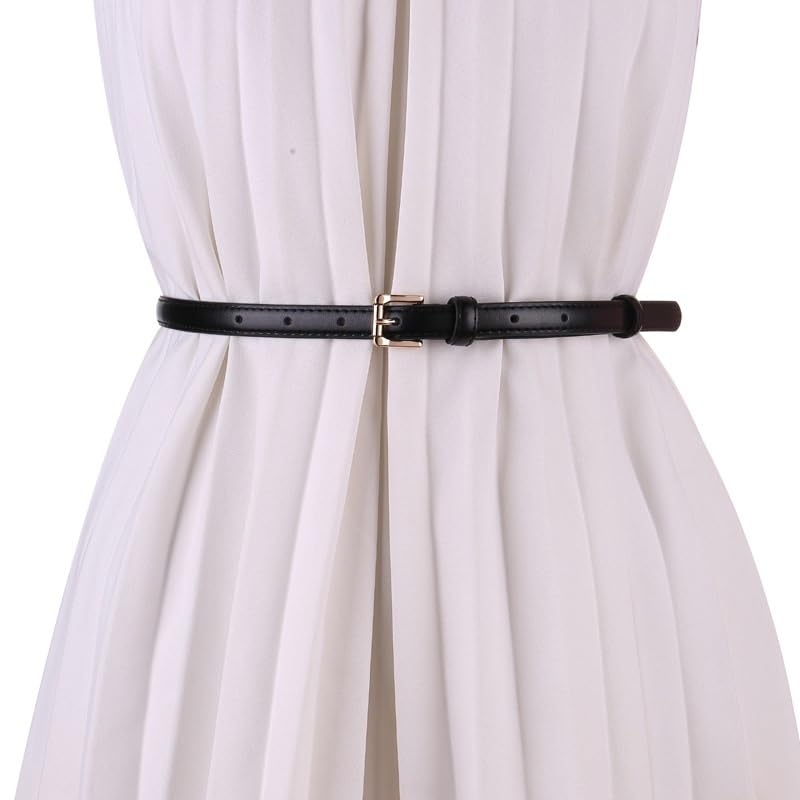 HBJWOV Women's Slim Waistband Decorated Denim Jeans With A Dress Waist Cinched Cowhide Suit Small Belt Women's(D)2