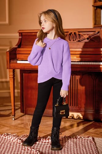 Image of Arshiner Girl's Sweaters Kids Twist Front Cute Pullover Knitted Jumper Fall Winter Clothes