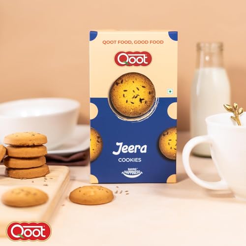 Image of Qoot Baked Jeera Cookies (200g X 3) - Crispy, Crunchy & Flavorful Delight | Authentic Jeera Flavor| Healthy & Tasty Cookies | Made Without Artificial Preservatives or Additives | All Natural Ingredients & Crunchy Biscuits | Freshly Baked Snacks for Tea, Breakfast & Gifting