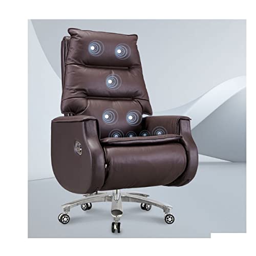 Tiiiopkvvv Managerial Chairs Executive Chairs Computer Gaming Chairs Video Game Chairs Electric Massage Home Office Desk Chairs Boss Chair Cowhide - Image 6