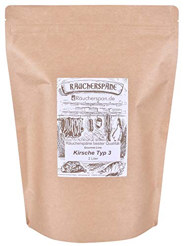 Räucherspan.de - Trucioli per affumicatura in legno di ciliegio da 2 l, adatti a trucioli sottili da 0,3 a 1 mm