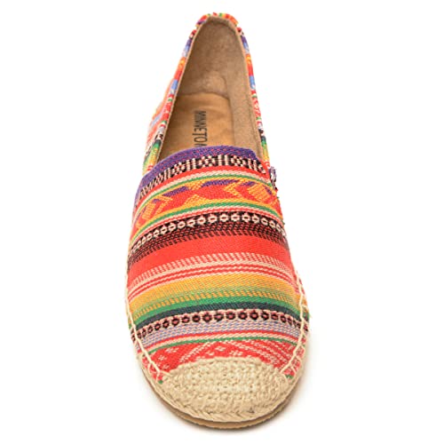 Image of Minnetonka Women's Pam Espadrille - Handcrafted with Microsuede Fabric Lining, MinnFLEX Rubber Outsole, Elastic Gore, Patterned Fabric Upper, and Cushion Insole
