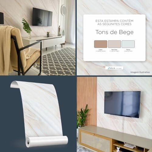 Papel de Parede Marmorizado Autocolante Lavável