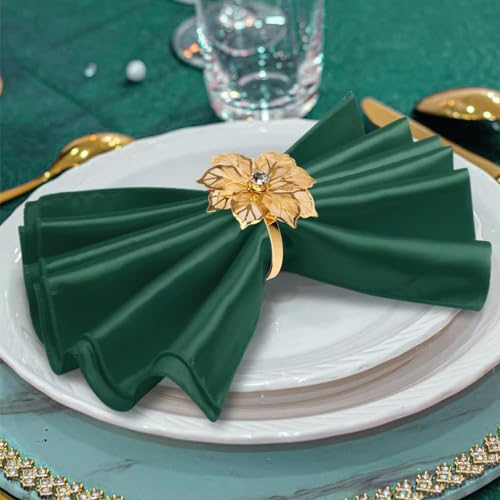 DAYSTAR 6 Pçs Anéis de Guardanapo Dourado Para Decoracao de Mesa (Flor)