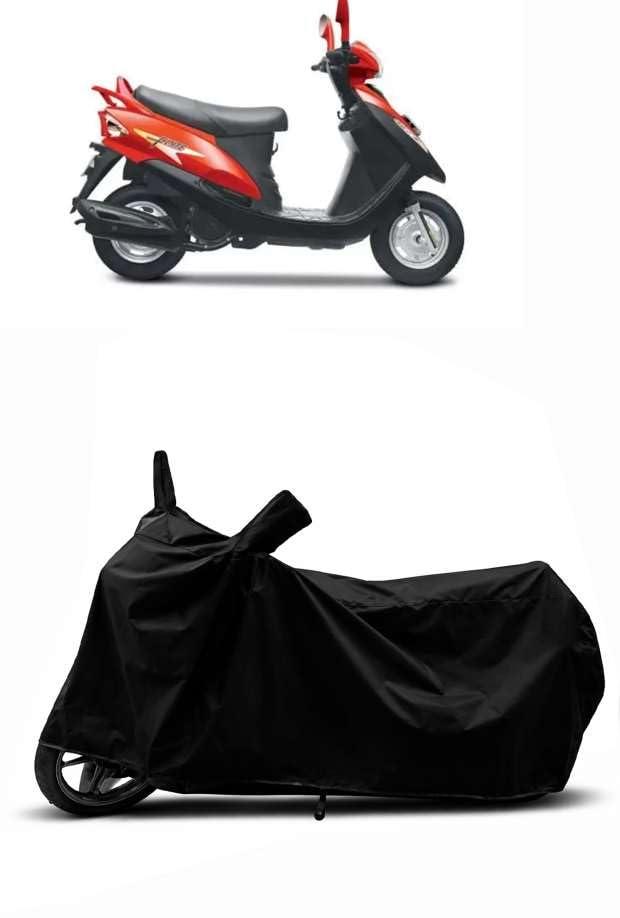 Image of Sheild Heavy Duty Waterproof Scooty & Bike Cover for Mahindra Flyte - UV Resistant, Dustproof & Rain Protection, All-Weather Outdoor Cover for Bikes & Scooty with Buckle Straps(Black)