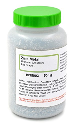 Lab-Grade Granular Metal Zinc, 20 Mesh, 500g - The Curated Chemical Collection