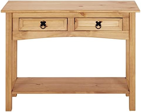 Corona Console Table 2 Drawer Hall End Mexican Solid Pine