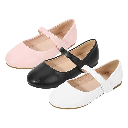 Little Girls Heels Leather Sandal Ankle Strap Solid Dress Shoes in Wedding Party High Block Chunky Pump Shoes4