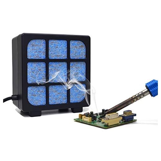Solder Fume Extractor - MUIN 3 Stage Filtration Solder Smoke Absorber for Soldering and Wood Burning,Portable Soldering Fume Extractor Fan for Soldering Station (Black)