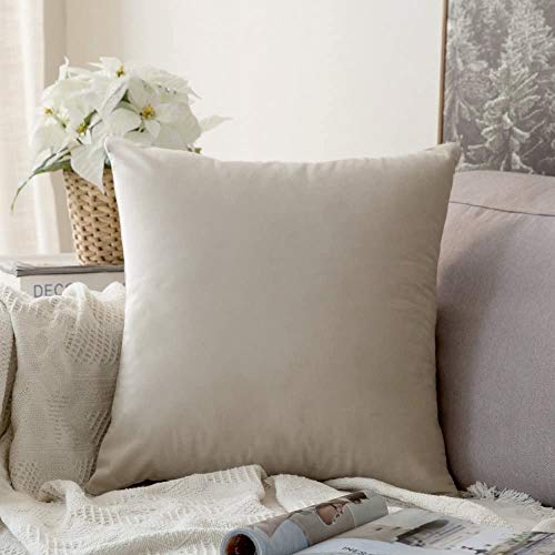 Image of Khooti Velvet 200 TC Cushion Cover Pack Of 1-12 inchX12 inch /30X30 Cm-Cream White-Soft Pillow Covers Cushion Case For Sofa Bedroom Living room Chair Car
