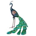 DreamsEden Metal Peacock Garden Statue, 28” Outdoor Peacock Standing Realistic Yard Art Lawn Decoration, Elegant Bird Ornament for Patio Backyard Porch Balcony Lawn Pond Garden