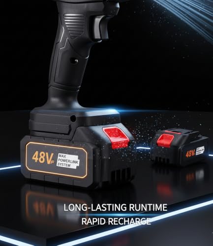 Image of Electric Handheld Air Blower, 48V Cordless Turbo Blower for Home, Car & Outdoor | High-Speed Air Blower with Rechargeable Battery & Fast Charger | Heavy-Duty Dust Cleaner for Computer,