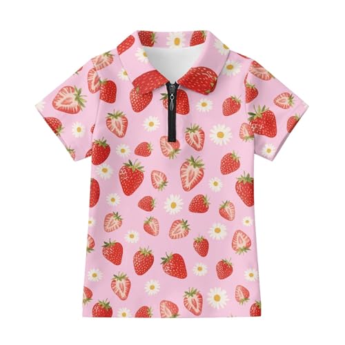 Polo de tennis et de golf pour fille Cumagical rouge fraise 9-10 ans