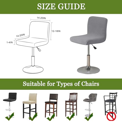 Image of FUANGUI Bar Stool Covers Set of 4, Stretch Bar Stool Chair Cover Slipcovers, Knitted Jacquard Counter Stool Bar Chair Covers for Kitchen Pub Dining Room (Knitted Grey)