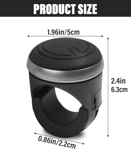 Image of Car Steering Wheel Spinner Knob with 360 Rotation Booster - Universal Power Handle Grip with Non-Slip Silicone, One Hand Driving Control for Cars, SUVs, Trucks
