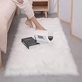 ❤Material: Oberseite -> 100% Acrylfasern, Unterseite -> 100% Polyester, angenehmes und weiches Fell, Oberflächendichte: ca. 6 cm, Schaffellimitation. Ideal für den Einsatz als Teppich oder Sofa, Stuhl.