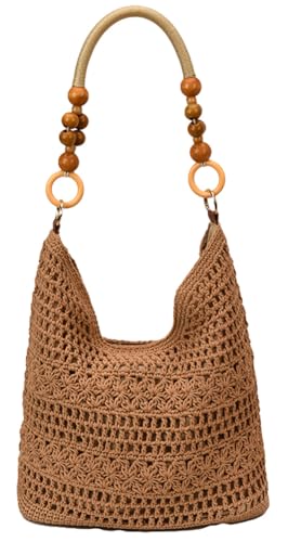 Bolso tejido de mujer para playa verano tipo tote boho miniatura 1