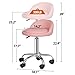 Nova Microdermabrasion Rolling Stool Swivel Salon Stool Chair Adjustable Drafting Tattoo Office Massage Medical Facial Spa with PU Cushion Backrest (Pink)