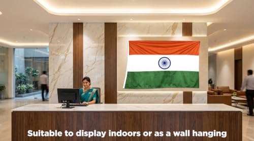 Image of The Flag Corporation Indian National All Weather Outdoor Flag of 4ft x 6ft in HulkKnit 100% Knitted Polyester