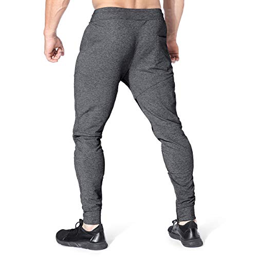 BROKIG Jogginghose Herren Baumwolle Sporthose Joggers Trainingshose Fitness Slim Fit Hose(Dunkelgrau,L)