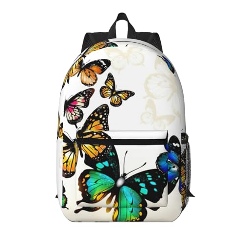 Sac à dos d'ordinateur 17 pouces papillon noir pour voyage