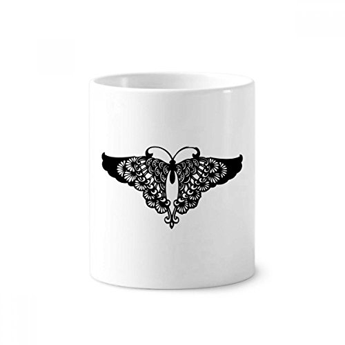 Porte-brosse à dents en céramique avec silhouette papillon blanche pour bureau
