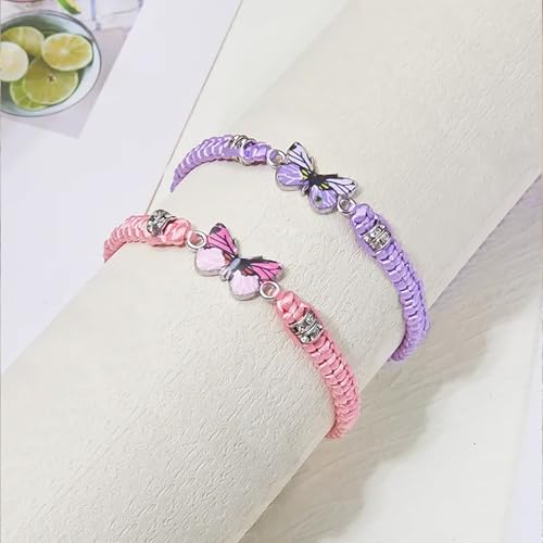 Butterfly Bracelet, Charm Bracelet For Women -They Fly With Us Every Day Butterfly Bracelet - Adjustable Hand Woven String Butterfly Bracelets For Women, Sympathy Gifts4