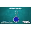 DISCOUNT PROMOS 10 Round LED Keychains - Battery included, Plastic - Blue