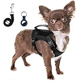 Annchwool Tactical Dog Harness for Small Dogs with Handle, Military Service Dog Vest and Leash Set f
