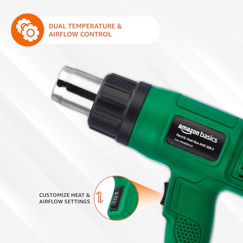Image of Amazon Basics 1700W Heat Gun | Dual Temperature & Airflow Control | ABS Body | Hot Air Gun for Paint Removal, Plastic Welding & Shrinking | Blue
