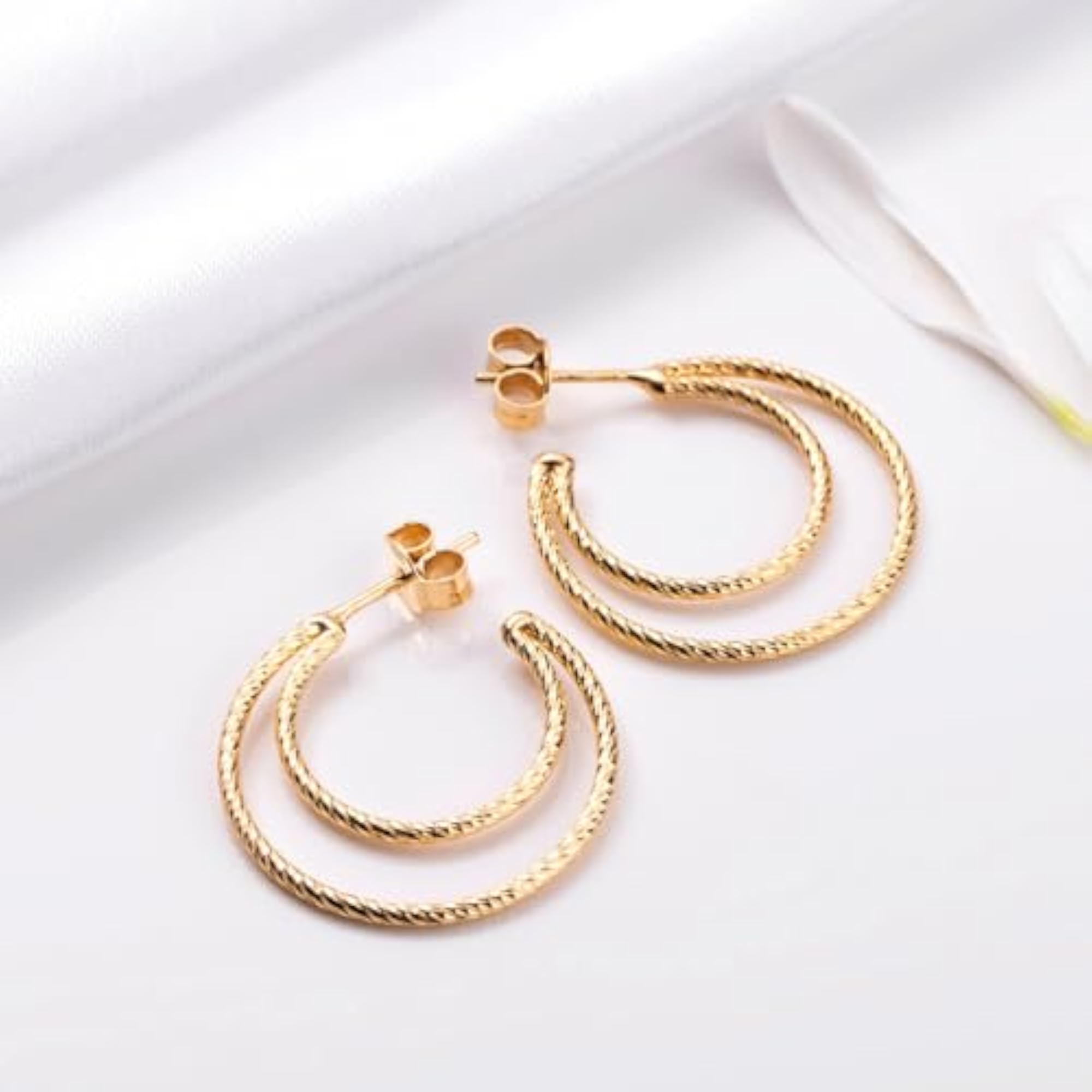 Women's 925 Sterling Silver Moon Plated Earrings, Gift Idea
