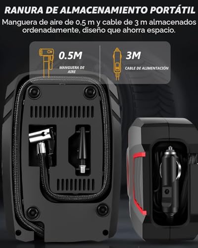 Compresor de aire de 160PSI portátil con pantalla LED digital para moto 5