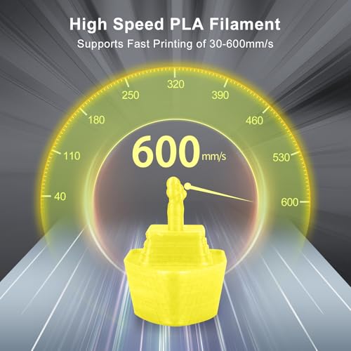 Image of IEMAI Clear PLA Filament 1.75mm Yellow 1kg, Glossy Transparent Finish 3D Printer Filament Up to 600mm /s High Speed Printing for Lampshades, Home Decor & Creative DIY