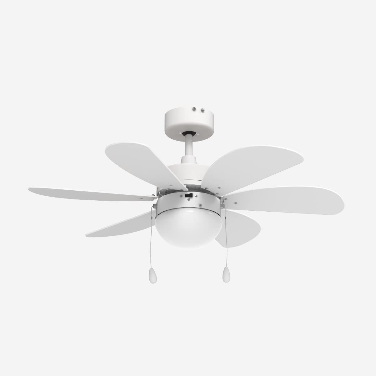 UNIVERSALBLUE Ventilador de Techo Madera con Luz | 6 Aspas Reversibles Marron y Negro | 3 Velocidades y Motor Silencioso | Fácil Montaje