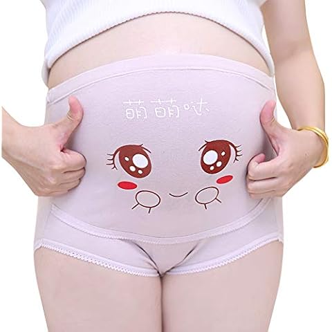LAIKETE Maternity Underwear Over-Bump Pregnancy Ultra Soft High Waist Knickers Printing Smile Adjustable Nursing Briefs Purple Cover