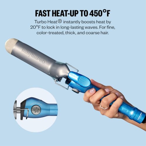 Image of BaBylissPRO Nano Titanium Spring Curling Iron, Professional Hair Wand, Tool for Stylists, Nano Titanium Technology for Tight Curls or Loose Waves