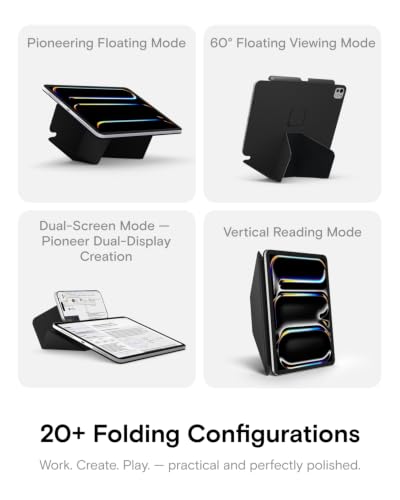 Image of MOFT Dynamic Folio Case for iPad Pro 11 Inch, 2022 /2021 /2020 /2018 Model (4th /3rd /2nd /1st Generation), Silm Magnetic Stand Case with 20+ Viewing Angles, Auto Wake /Sleep, Jet Black