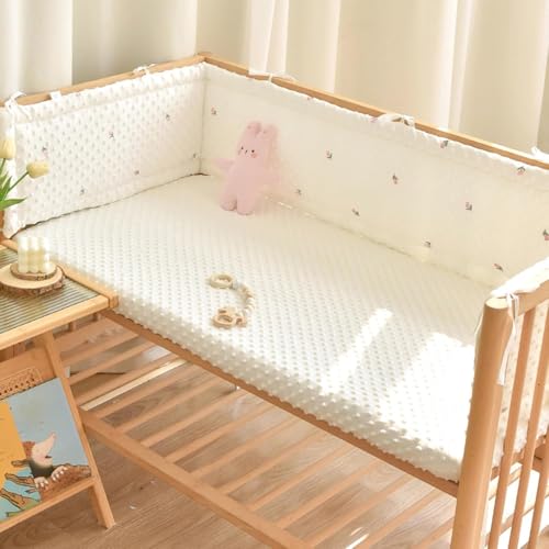 LYMLYB 1 Pieza Nido Cuna para bebé,Suave,Borde Cuna Fibra poliéster, protección Bordes,Protector Cuna para bebé,Borde Cuna,Protector Cama,Cuna Transpirable para bebé NES,K,70.9x11.0inches