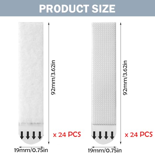 Image of 24 Pairs Large Picture Hanging Strips Heavy Duty Sticky Picture Hangers Damage Free No Tools Wall Hanging Strips for Decor Art Mirror