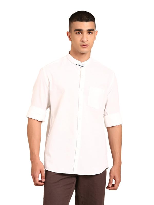 Image of Cavallo by Linen Club Men's Blended Linen Checked Contemporary Fit Full Sleeve Casual Shirt