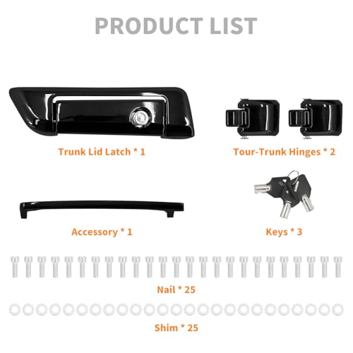 Tour Trunk Latches Kit para Harley Touring Road King Street Glide Electra Glide 2014-2025 Negro miniatura 5